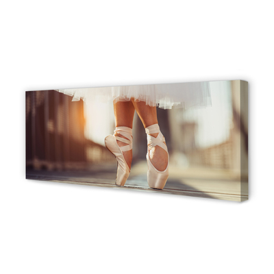 Quadro su tela Gambe delle gambe della ballerina bianca