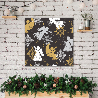 Quadro su tela Fiocchi di neve Angeli di Natale