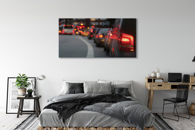 Quadro su tela Auto Light Traffic Jam Street City