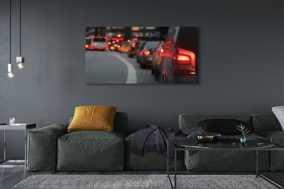 Quadro su tela Auto Light Traffic Jam Street City