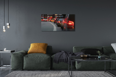 Quadro su tela Auto Light Traffic Jam Street City