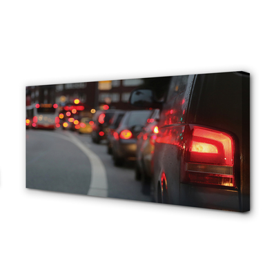 Quadro su tela Auto Light Traffic Jam Street City