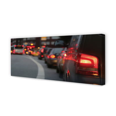 Quadro su tela Auto Light Traffic Jam Street City