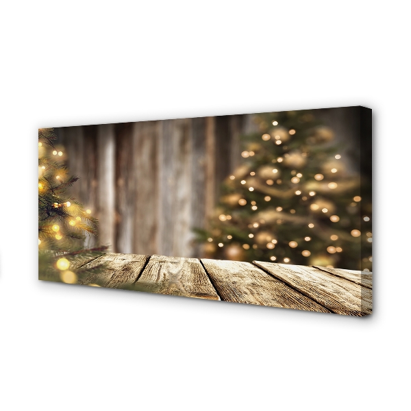Quadro su tela Lampade delle tavole degli alberi di Natale