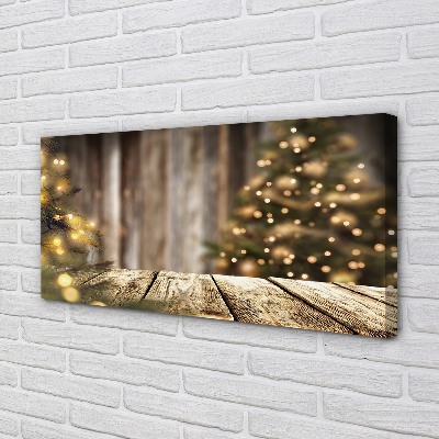 Quadro su tela Lampade delle tavole degli alberi di Natale