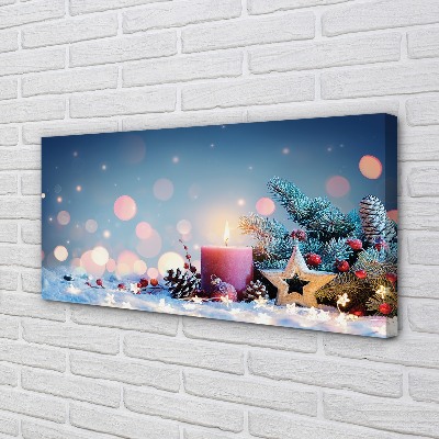 Quadro su tela Snow santa candela