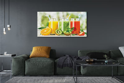 Quadro su tela Cocktail di fragole kiwi