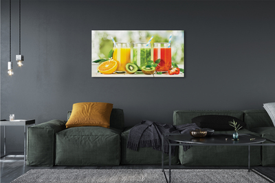 Quadro su tela Cocktail di fragole kiwi