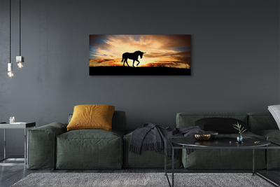 Quadro su tela Sunset unicorno