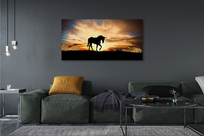 Quadro su tela Sunset unicorno