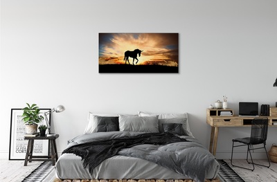 Quadro su tela Sunset unicorno