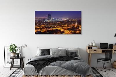 Quadro su tela Night panorama della città di Darńsk