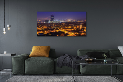 Quadro su tela Night panorama della città di Darńsk