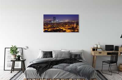 Quadro su tela Night panorama della città di Darńsk