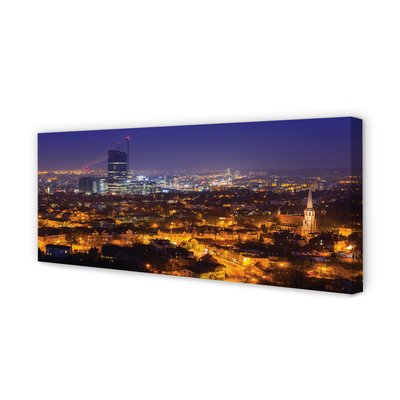 Quadro su tela Night panorama della città di Darńsk