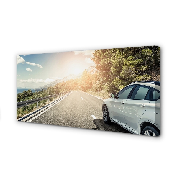 Quadro su tela Montagne Cloud Car Road Road