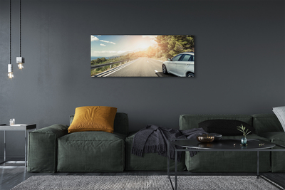 Quadro su tela Montagne Cloud Car Road Road