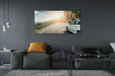 Quadro su tela Montagne Cloud Car Road Road