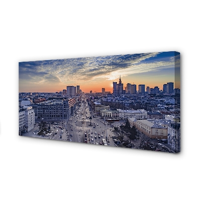 Quadro su tela Grattacieli del tramonto di Varsavia