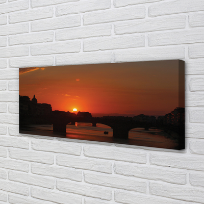 Stampa quadro su tela Sunset del fiume Italia