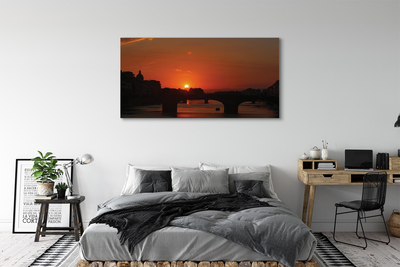 Stampa quadro su tela Sunset del fiume Italia