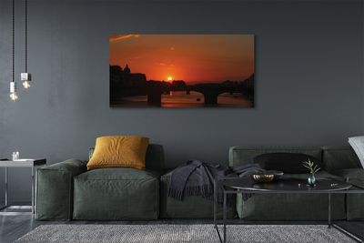 Stampa quadro su tela Sunset del fiume Italia