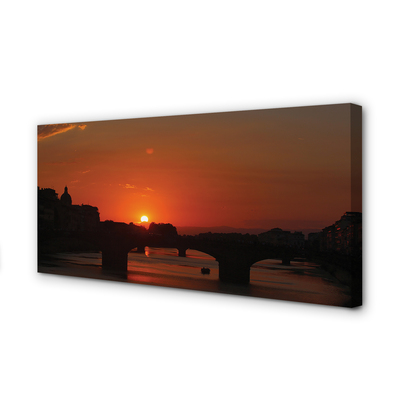 Stampa quadro su tela Sunset del fiume Italia