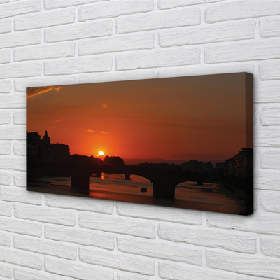 Stampa quadro su tela Sunset del fiume Italia