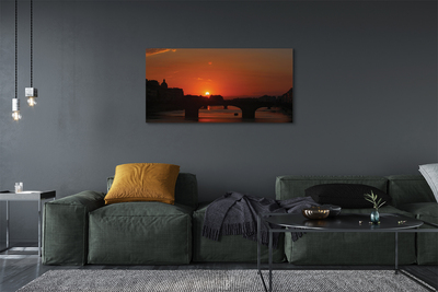 Stampa quadro su tela Sunset del fiume Italia