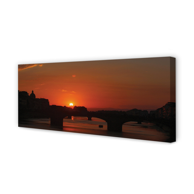 Stampa quadro su tela Sunset del fiume Italia