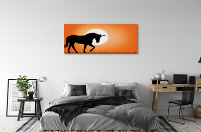 Quadro su tela Sunset unicorno