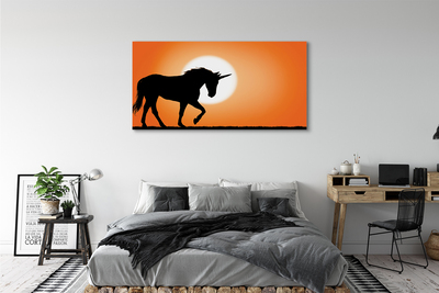 Quadro su tela Sunset unicorno