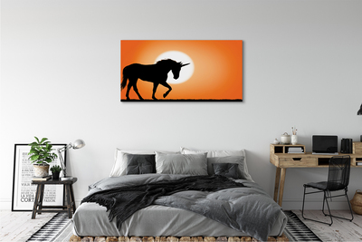 Quadro su tela Sunset unicorno