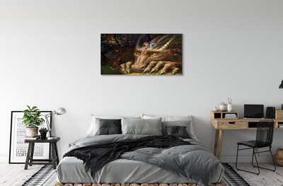 Quadro su tela Dragon Head Forest Girl