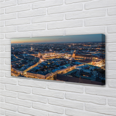 Quadro su tela Night Panorama di Cracovia