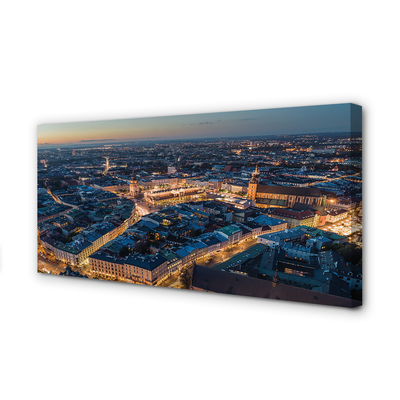 Quadro su tela Night Panorama di Cracovia