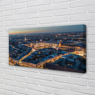 Quadro su tela Night Panorama di Cracovia