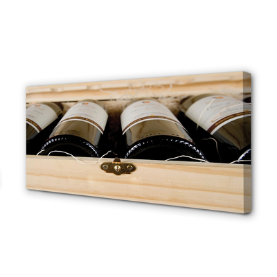 Quadro su tela Bottiglie di vino in una scatola