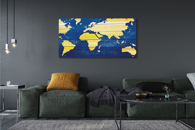 Quadro su tela Mappa sulle assi blu