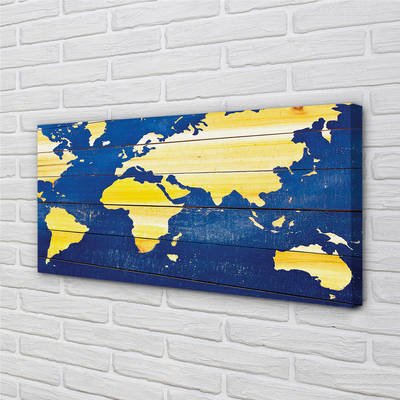 Quadro su tela Mappa sulle assi blu