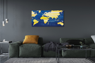 Quadro su tela Mappa sulle assi blu