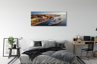 Quadro su tela Ship Sea City of Heaven