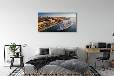 Quadro su tela Ship Sea City of Heaven