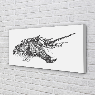 Stampa quadro su tela Disegnare unicorno