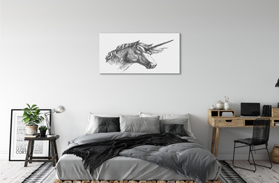 Stampa quadro su tela Disegnare unicorno