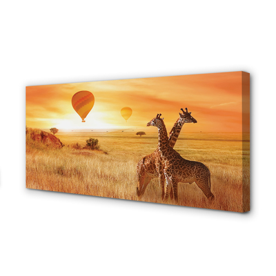 Stampa quadro su tela Balloons Heaven Giraffe