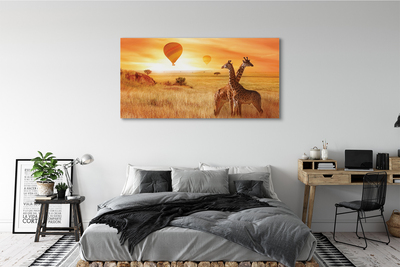 Stampa quadro su tela Balloons Heaven Giraffe