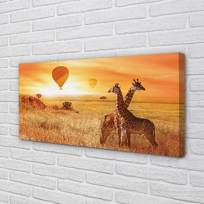 Stampa quadro su tela Balloons Heaven Giraffe