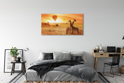 Stampa quadro su tela Balloons Heaven Giraffe