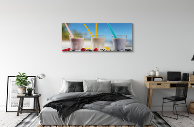 Quadro su tela Cannucce colorate cocktail in vetro